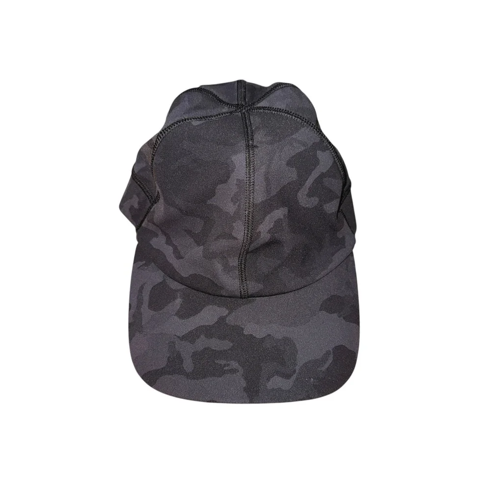 Lululemon License to Train Hat Womens S/M Pre-Owned Charcoal Camo Stretch Cap - Picture 3 of 8